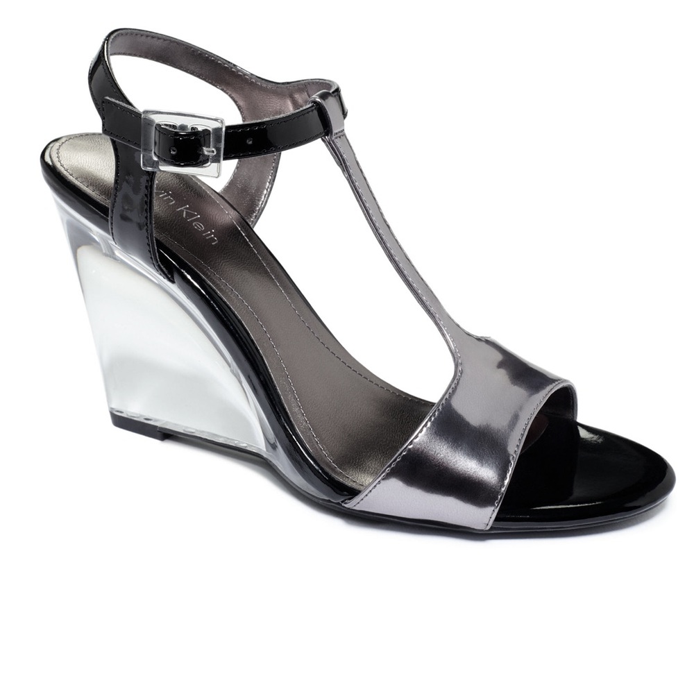 Calvin Klein Mattie Mirror Metallic Sandals